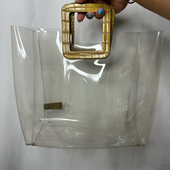 STAUD Clear Purse with Inner Clutch Faux Crocodile Print - Picture 11 of 13